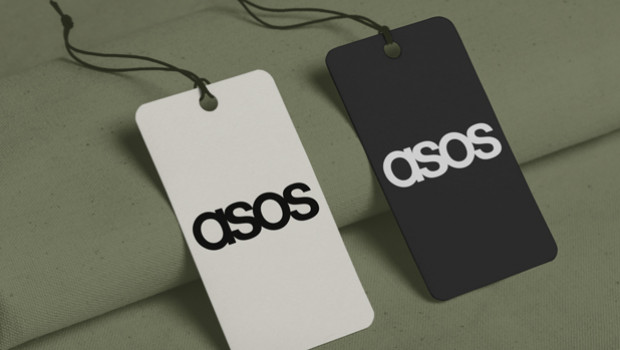 dl asos tiene como objetivo el comercio minorista de moda en línea como se ve en las etiquetas del logotipo de la pantalla