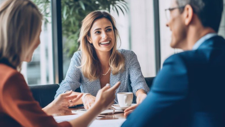 ep a financial advisor meeting with clients in an office discussin ep a financial advisor meeting with clients in an office discussin