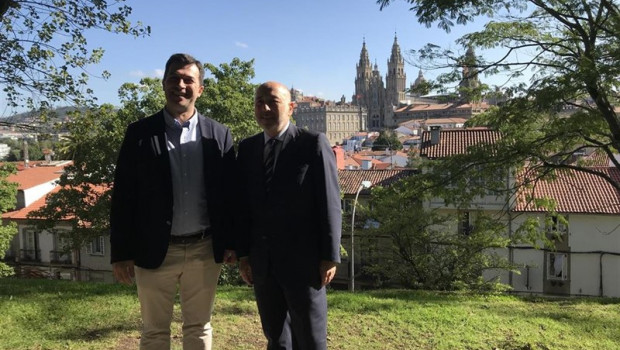 ep el secretario xeral del psdeg gonzalo caballero y el delegado del gobierno en galicia javier