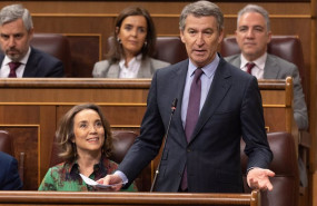 ep la secretaria general del pp cuca gamarra y el presidente del pp alberto nunez feijoo durante un