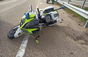 ep motocicleta en la que ha sufrido el accidente el guardia civil en villardefrades valladolid