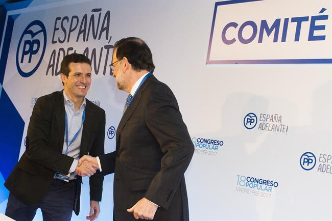 Pablo Casado y Mariano Rajoy en el Congreso del PP | DAVID MUDARRA ep pablo casadomariano rajoycongresopp