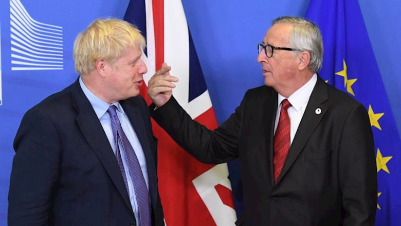 Stefan Rousseau/PA Wire/dpa ep 17 october 2019 belgium brussel l-r brexit secretary stephen barclay uk prime minister boris