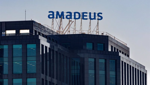ep archivo   fachada de la sede de amadeus en el edificio herre a 2 de marzo de 2023 en madrid
