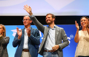 ep el presidente del pp pablo casado junto al presidente del pp en euskadi alfonso alonso en la