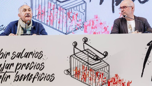 ep los secretarios generales de ugt y cc00 pepe alvarez i y unai sordo d ofrecen una rueda de prensa