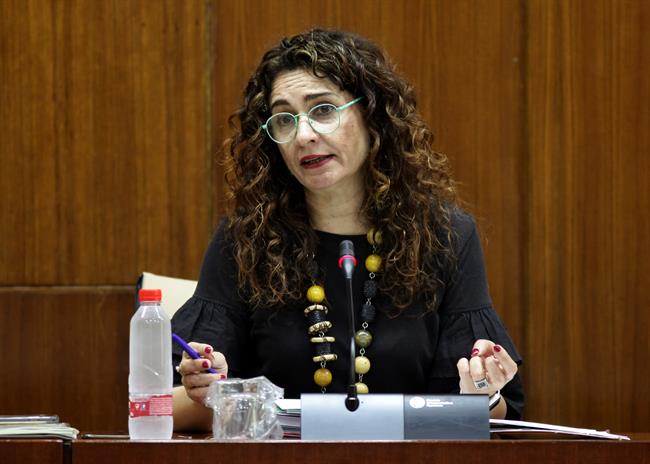María Jesús Montero, en comisión parlamentaria. | PARLAMENTO ANDALUCÍA ep maria jesus montero en comision parlamentaria
