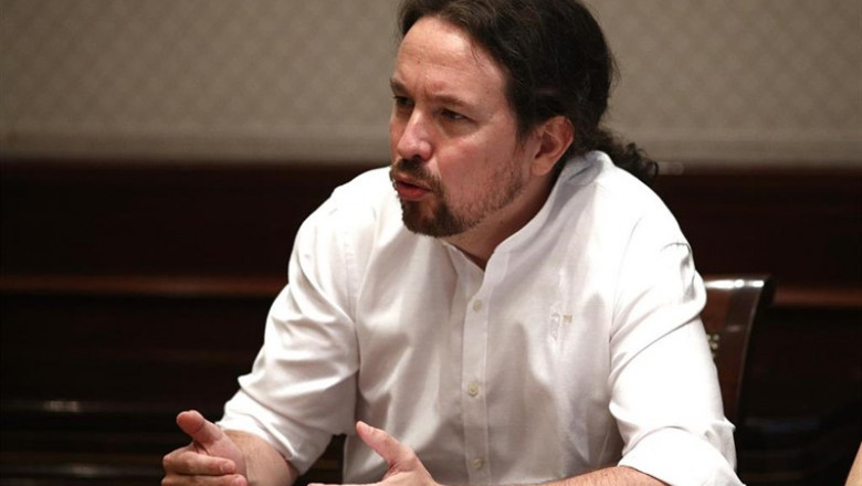 ep secretario generalpodemos pablo iglesias durantereunion con representanteslas cinco grandes organizaciones ecologistas espanolas e internacionalesactuanespana