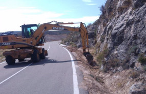 ep trabajos de conservacion en una carretera de la provincia de zaragoza