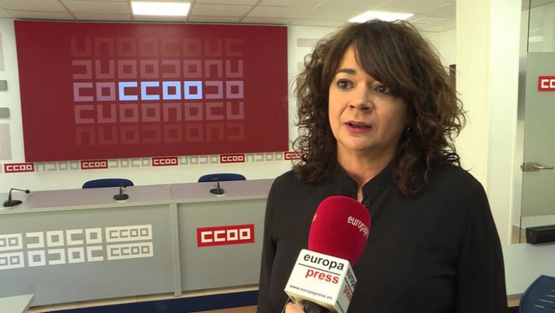 Archivo - La secretaria de empleo y cualificación profesional de Comisiones Obreras, Lola Santillana, durante sus declaraciones para EuropaPress sobre los datos del paro en el mes de febrero, donde ha destacado que el aumento del paro en ese mes 'se cebó | Europa Press TV - Archivo ep archivo la secretaria de empleo y cualificacion profesional de comisiones obreras lola