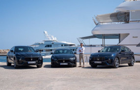 ep el ceo de ok mobility othman ktiri junto a los maserati que ha incorporado a su flota en mallorca