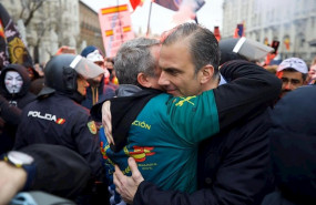 ep el secretario general de vox javier ortega smith en la manifestacion de jusapol frente al