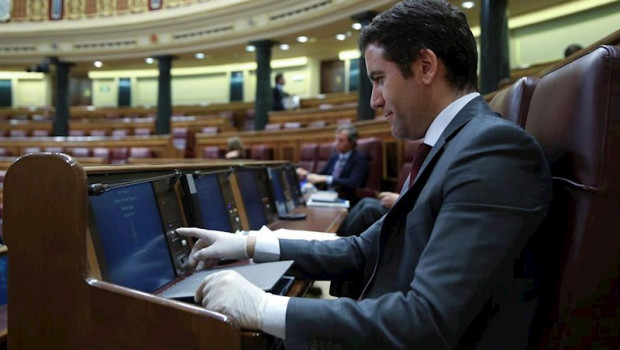 ep el secretario general del pp teodoro garcia egea durante una sesion en el pleno del congreso en