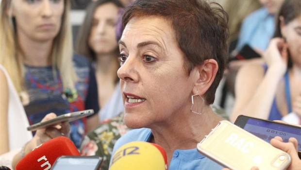 ep la portavoz de eh bildu mertxe aizpurua ofrece declaraciones a los medios de comunicacion antes