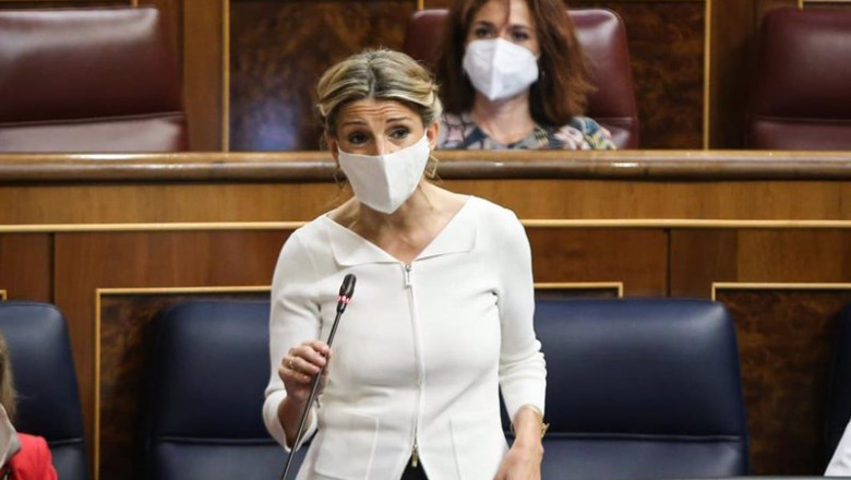 CONGRESO ep la vicepresidenta de trabajo y economia social yolanda diaz responde a una pregunta en la sesion