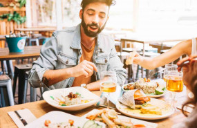 1638288748 man eating different dishes of food
