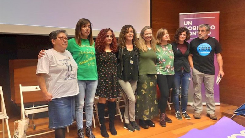 ep acto politico de unidas podemos en oviedo con las candidatas victoria rosell las palmas y sofia