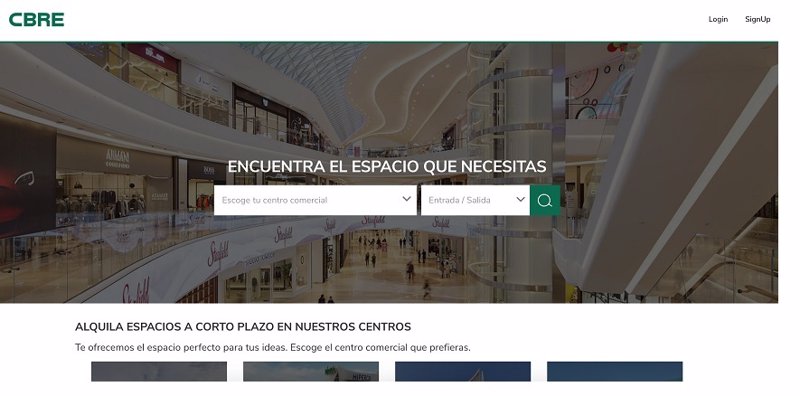 ep aspecto de la interfaz de la nueva plataforma digital gestionada por cbre