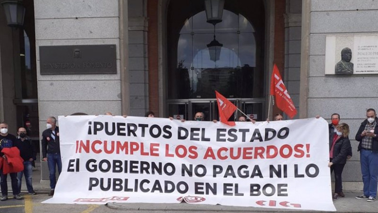 Concentración de los sindicatos de Puertos del Estado | UGT ep concentracion de los sindicatos de puertos del estado