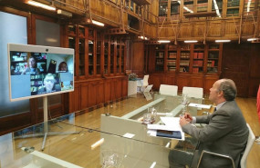 ep el ministro de justicia juan carlos campo en una reunion por videoconferencia con la decana del