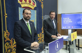 ep el presidente del principado de asturias adrian barbon i y el ministro de transportes y movilidad