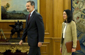 ep el rey felipe vi y la nueva presidenta del senado pilar llop durante la audiencia hoy en el