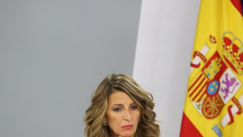 La ministra de Trabajo y Economía Social, Yolanda Díaz, comparece en rueda de prensa posterior al Consejo de Ministros en Moncloa este martes. | Pool ep la ministra de trabajo y economia social yolanda diaz comparece en rueda de prensa posterior al