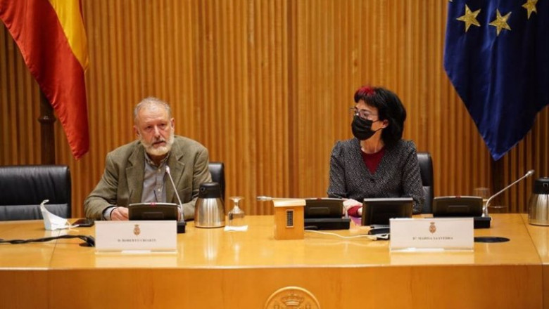 Los diputados de Unidas Podemos Roberto Uriarte y Marisa Saavedra en las jornadas de 'Economía Social y Solidaria' | UNIDAS PODEMOS ep los diputados de unidas podemos roberto uriarte y marisa saavedra en las jornadas de economia