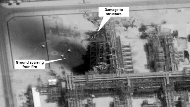 Associated Press image-provided-sunday-sept-15-2019-us-government-and-digitalglobe-and-annotated-source-shows-damage-infrastructure-saudi-aramcos-kuirais-oil-field-buqyaq-saudi-arabia-drone-attack