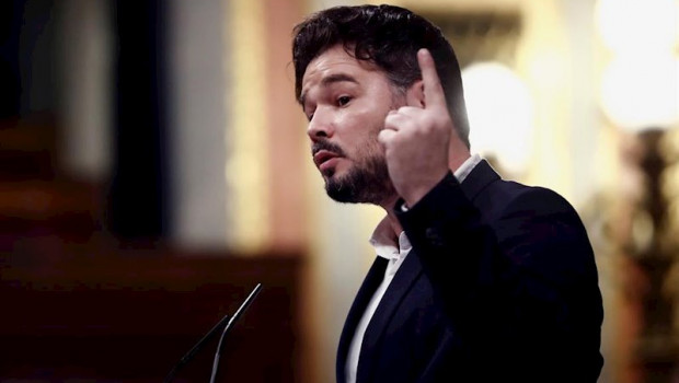 ep el portavoz de erc gabriel rufian durante su comparecencia en el pleno celebrado este miercoles