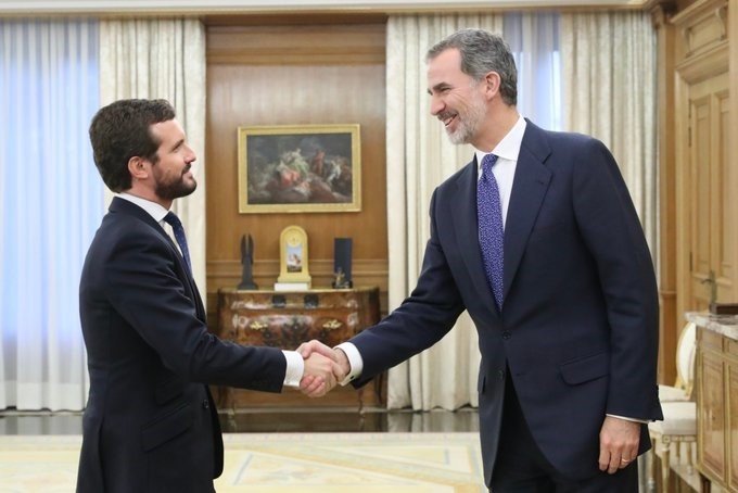 El Rey se reúne con el líder del PP, Pablo Casado | CASA DEL REY ep el rey se reune con el lider del pp pablo casado en el palacio de la zarzuela dentro de la ronda