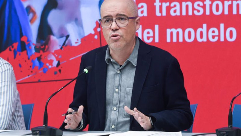 ep el secretario general de ccoo unai sordo durante la presentacion del documento las mejoras del ep el secretario general de ccoo unai sordo durante la presentacion del documento las mejoras del