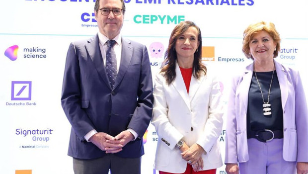 ep i d el presidente de la ceoe antonio garamendi la presidenta de redeia beatriz corredor y la