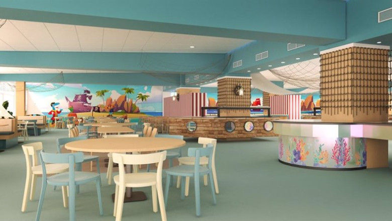 ep imagen render de uno de los buffets del resort