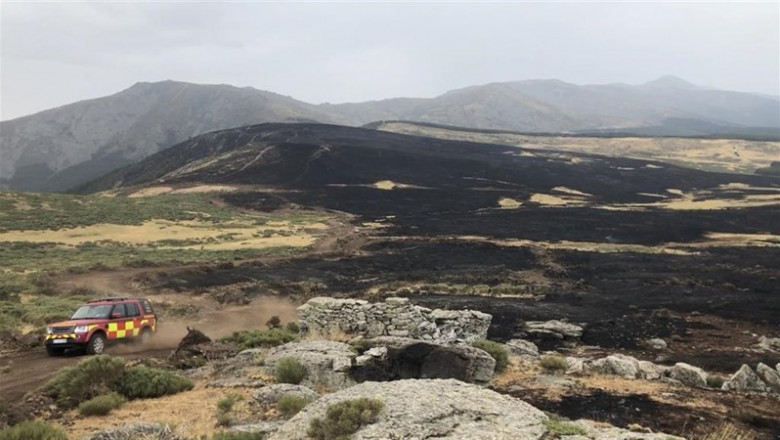 Imagen de una zona afectada por el incendio de Miraflores de la Sierra y Rascafría | EMERGENCIAS 112 COMUNIDAD DE MADRID ep imagenuna zona afectadaincendiomirafloresla sierrarascafria