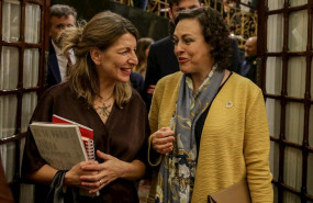 ep la ministra de trabajo y economia social yolanda diaz y la presidenta de la comision del pacto de