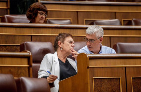 ep la portavoz de eh bildu en el congreso mertxe aizpurua y el diputado de bildu oskar matute
