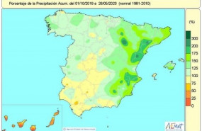 ep lluvias acumuladas en el conjunto de espana desde el 1 de octubre de 2019 hasta el 26 de mayo de