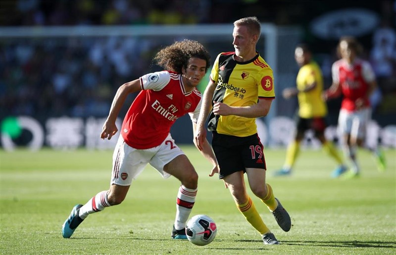 ep matteo guendouzi en un partido con el arsenal