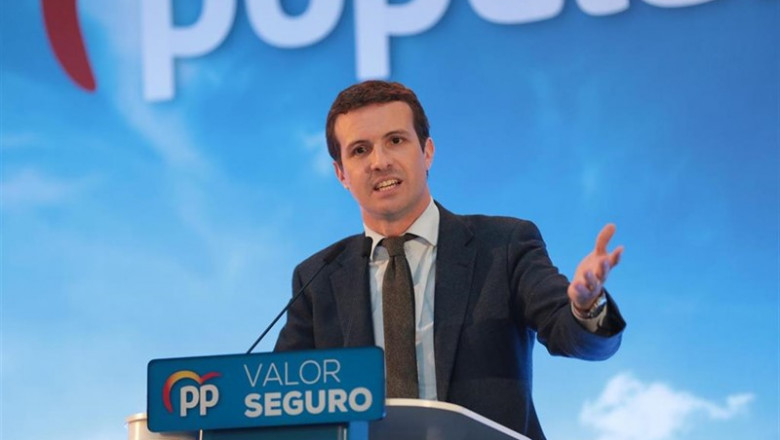 Pablo Casado clausura en un mitin con simpatizantes del PP vasco en Vitoria | Iñaki Berasaluce - Europa Press ep pablo casado clausuraun mitinsimpatizantespp vascovitoria
