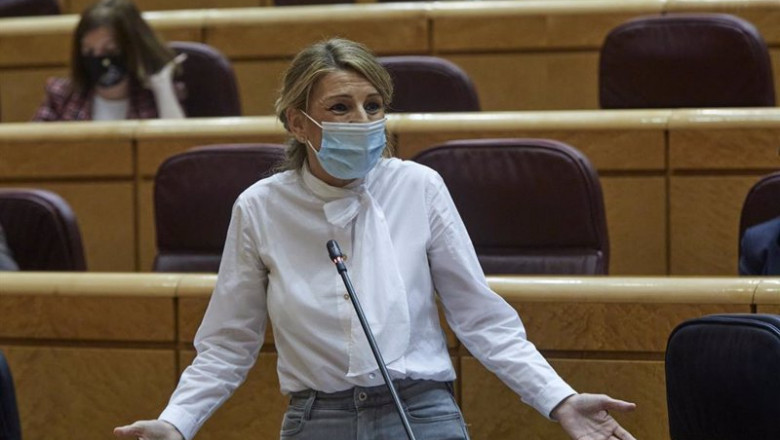 Archivo - La ministra de Trabajo, Yolanda Díaz interviene durante una sesión de control al Gobierno en el Senado, en Madrid (España), a 2 de febrero de 2021. Durante el pleno, el Ejecutivo se enfrenta esta vez a preguntas relacionadas con la nueva ley edu | EUROPA PRESS/J. Hellín. POOL - Europa Press ep archivo la ministra de trabajo yolanda diaz interviene durante una sesion de control al