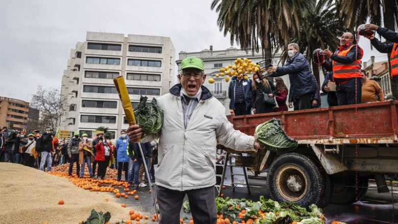 ep archivo varios agricultores tiran coles y naranjas como protesta ep archivo varios agricultores tiran coles y naranjas como protesta