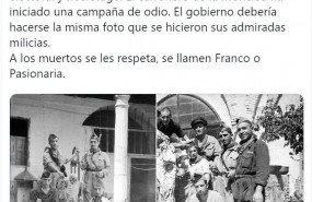 ep captura del tweet del presidente de vox santiago abascal criticando la exhumacion del dictador