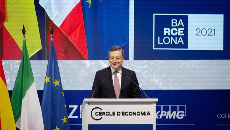 El primer ministro italiano, Mario Draghi. | DAVID ZORRAKINO (EUROPA PRESS) ep el primer ministro italiano mario draghi este viernes en la xxxvi reunion anual del cercle
