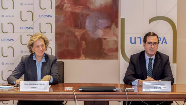 ep la presidenta de unespa pilar gonzalez de frutos y el presidente de ceoe antonio garamendi en la