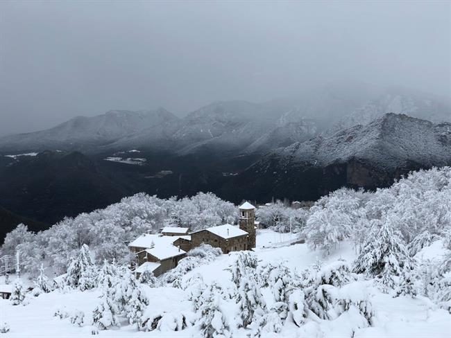 Paisaje nevado en Fígols (Barcelona) | EUROPA PRESS ep paisaje nevadofigols barcelona