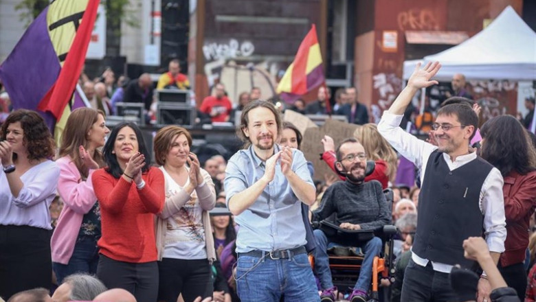 El secretario general de Podemos, Pablo Iglesias, protagoniza el acto de precamp | Ricardo Rubio - Europa Press ep secretario generalpodemos pablo iglesias protagonizaactoprecamp