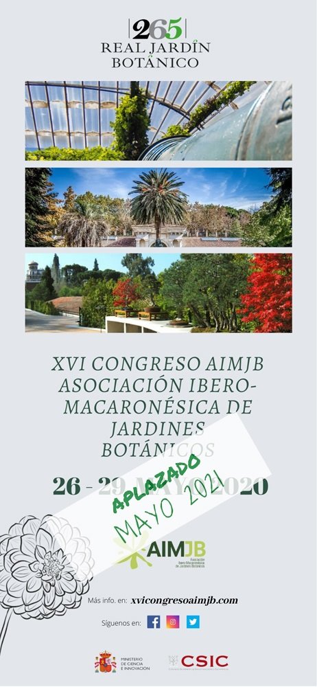 Aplazado el XVI Congreso de la Asociación Ibero Macaronésica de Jardines Botánicos a 2021 | DAVID MARTIN RIVAS ep aplazado el xvi congreso de la asociacion ibero macaronesica de jardines botanicos a 2021