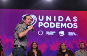 ep el candidato a la presidencia del gobierno por unidas podemos pablo iglesias durante un mitin de