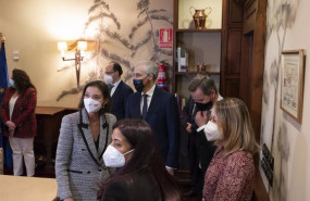 ep la ministra de industria comercio y turismo reyes maroto i conversa a su llegada al acto de firma